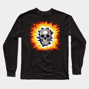 Skull in flame Long Sleeve T-Shirt